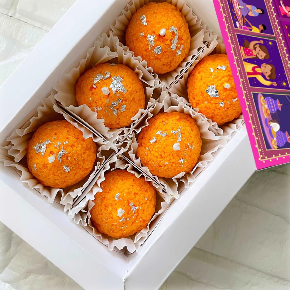 Premium Motichoor Ladoo Candle Set of 6