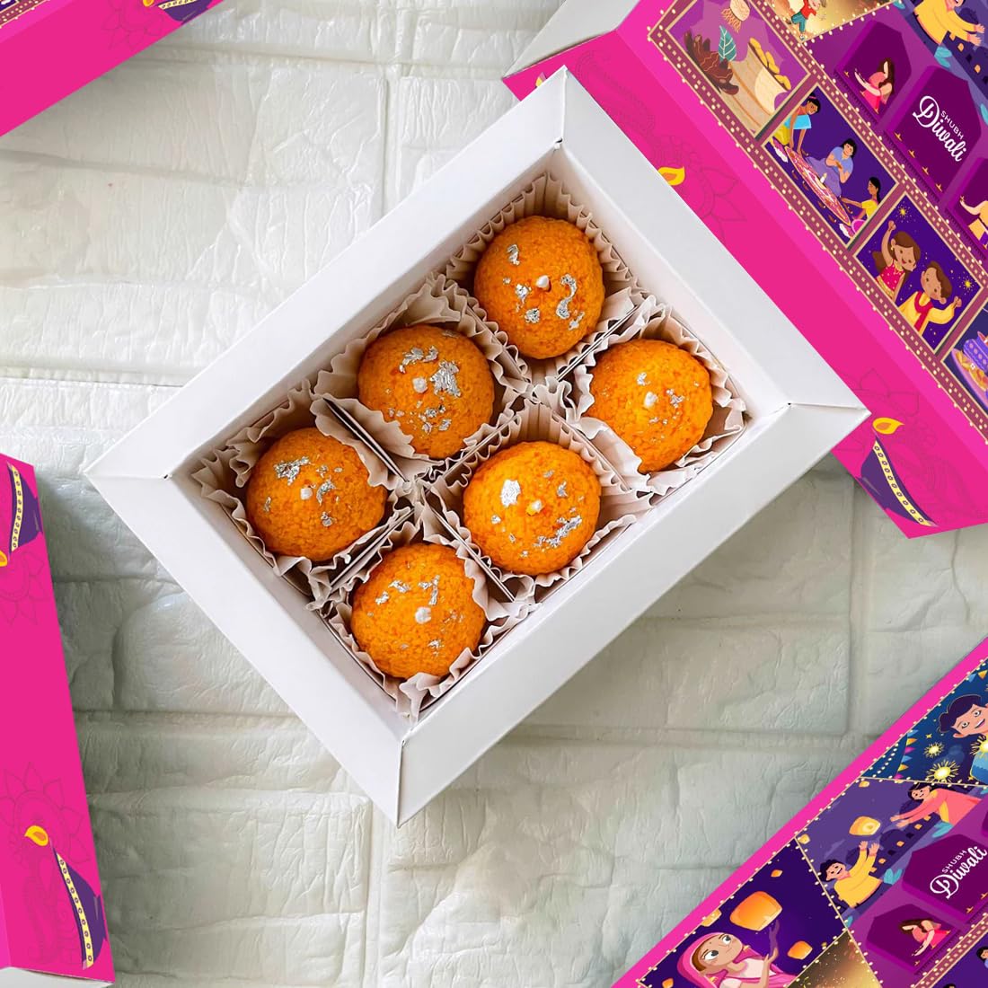 Premium Motichoor Ladoo Candle Set of 6