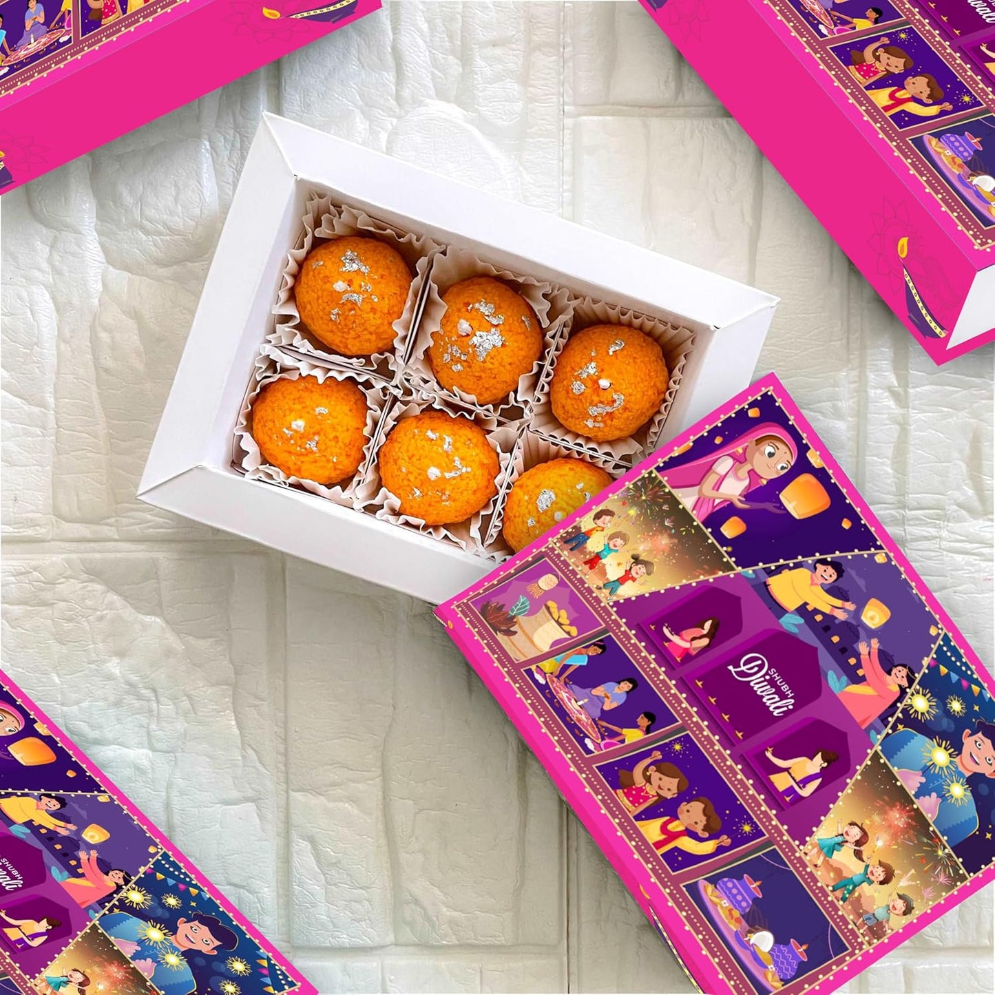 Premium Motichoor Ladoo Candle Set of 6
