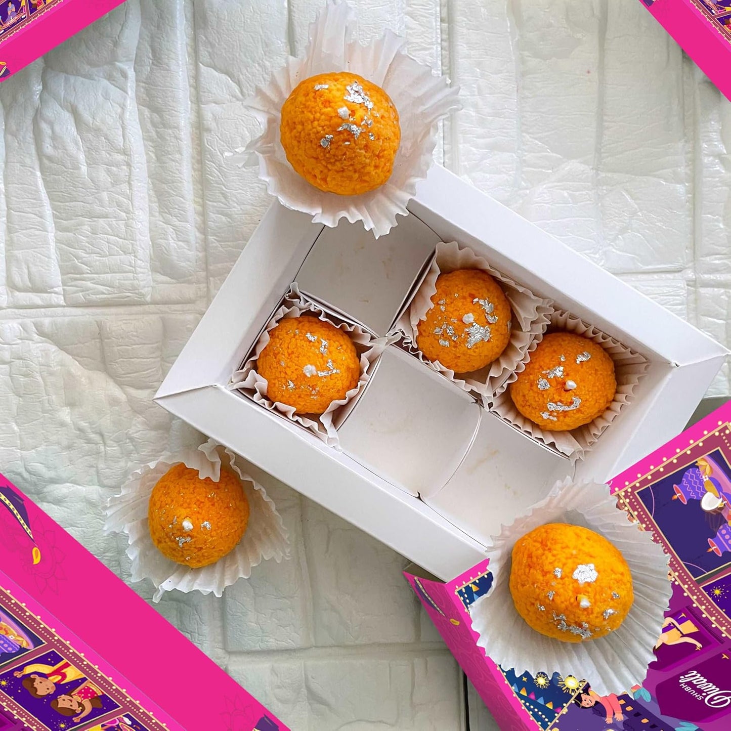 Premium Motichoor Ladoo Candle Set of 6